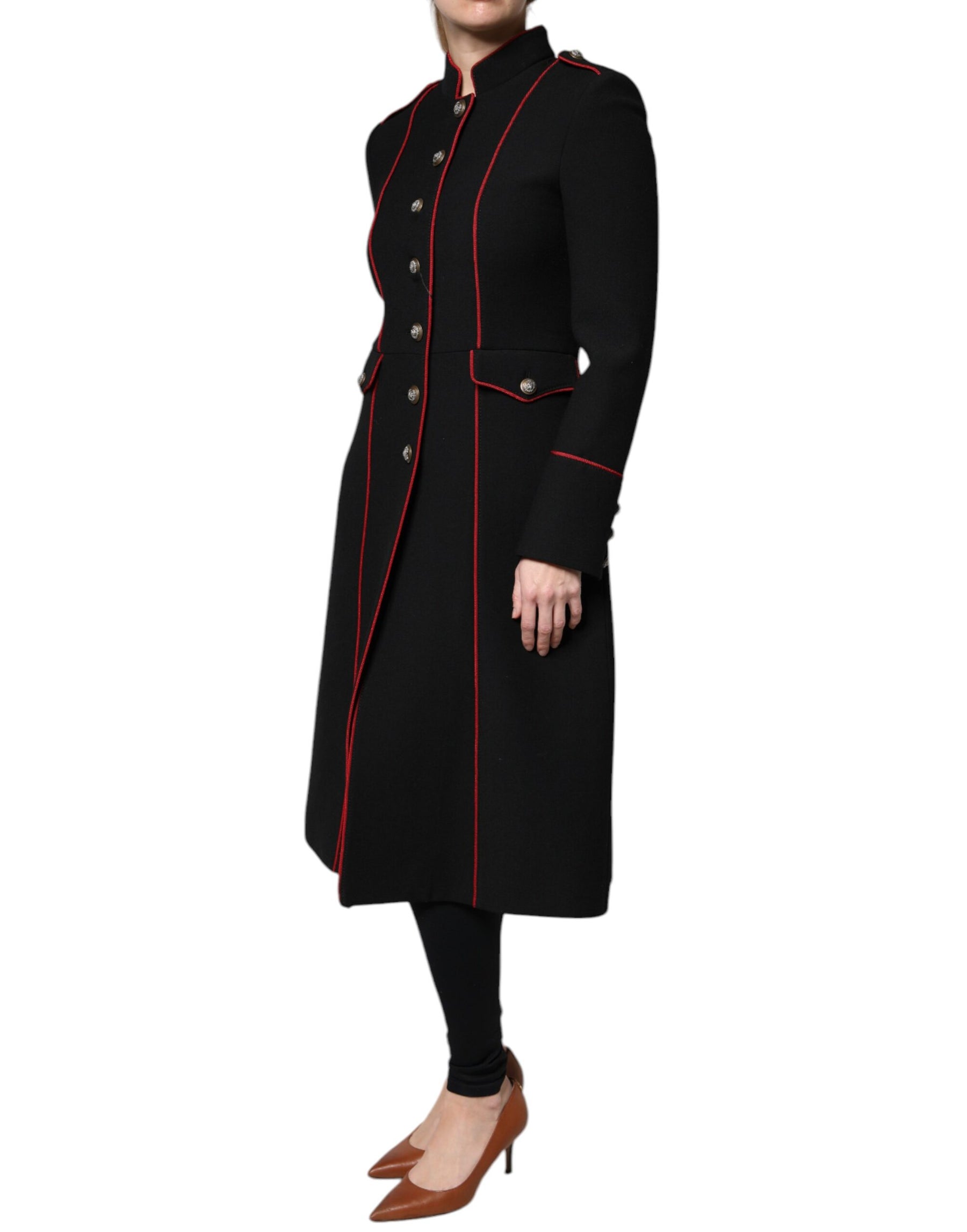 Dolce & Gabbana Schwarzer einreihiger Trenchcoat Jacke