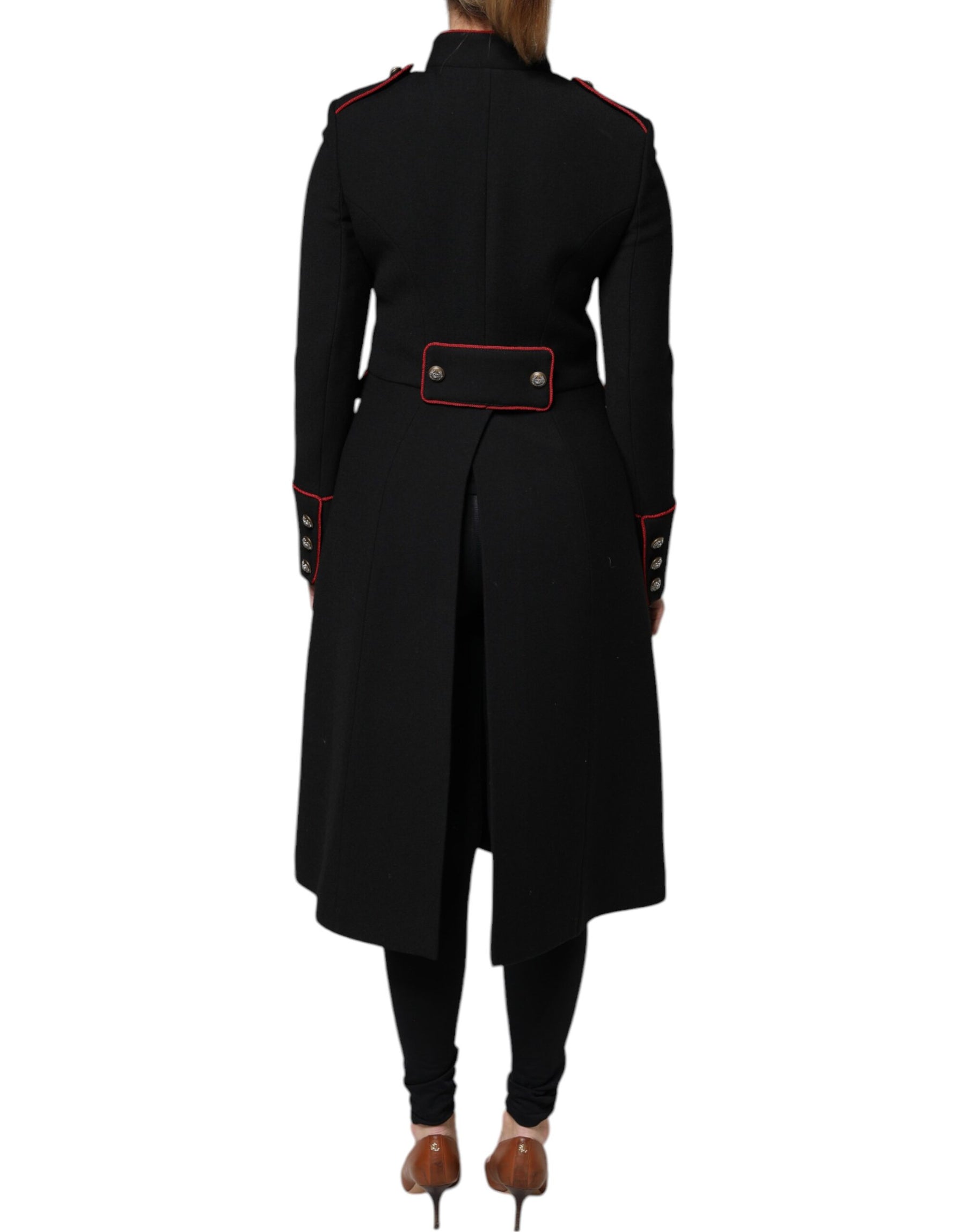 Dolce & Gabbana Schwarzer einreihiger Trenchcoat Jacke