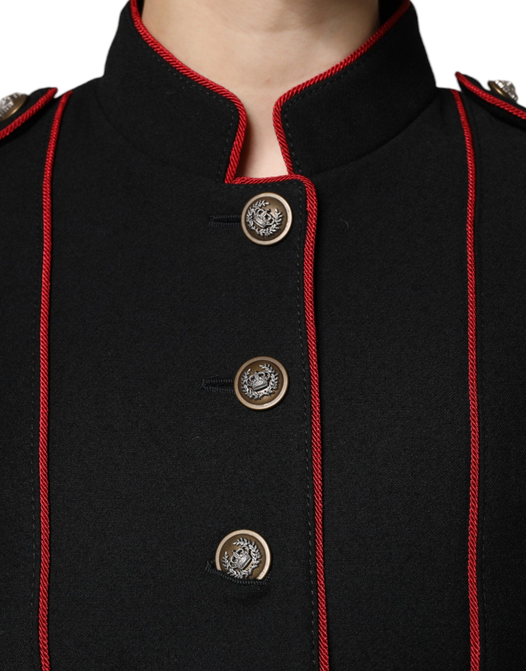 Dolce & Gabbana Schwarzer einreihiger Trenchcoat Jacke