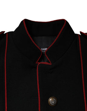 Dolce & Gabbana Schwarzer einreihiger Trenchcoat Jacke