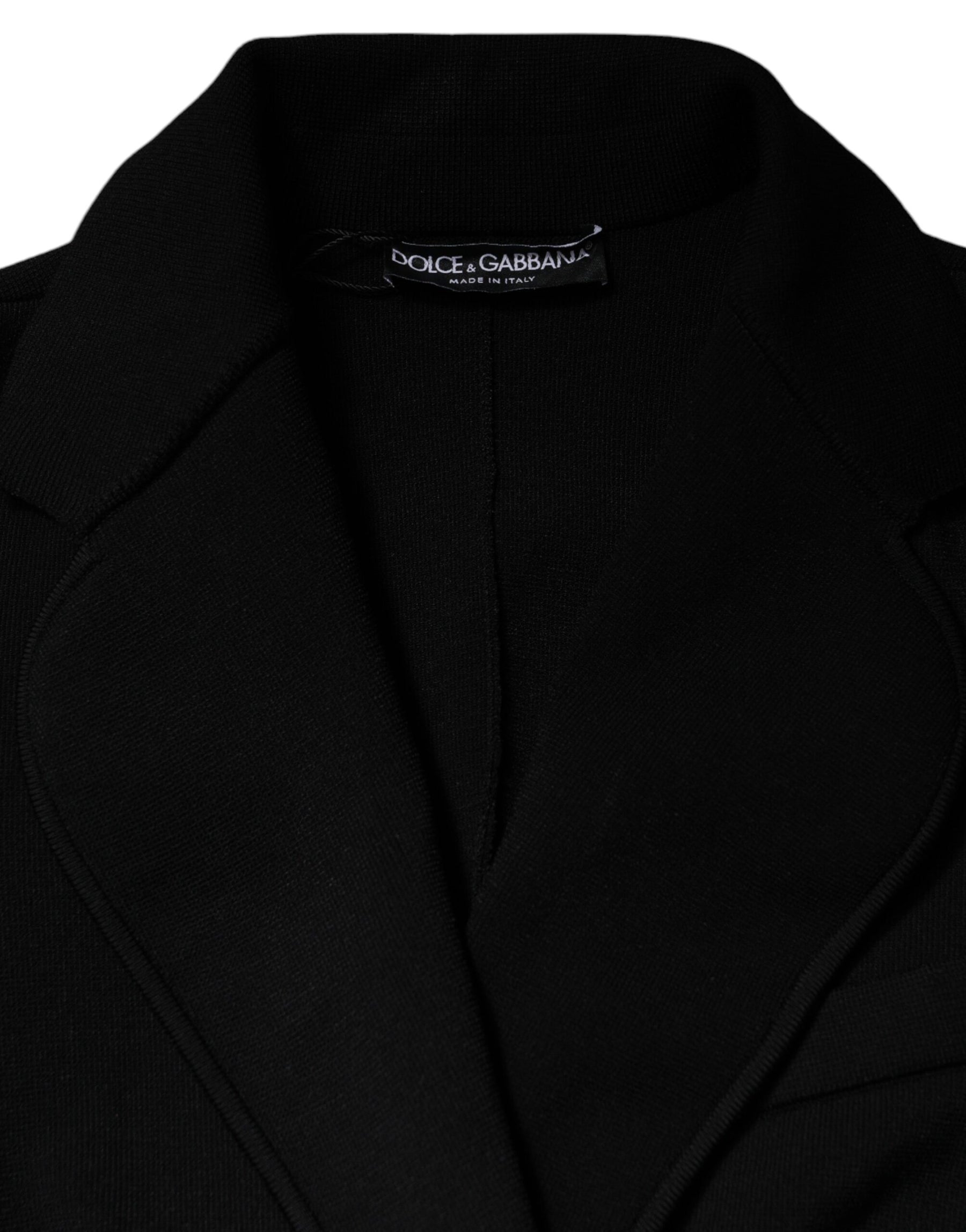 Dolce & Gabbana Schwarze einreihige Blazerjacke aus Viskose