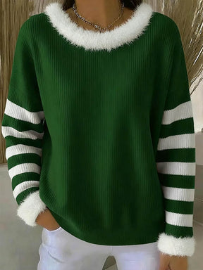 Kuscheliger Weihnachts Pullover Damen tannengrün Wintertop