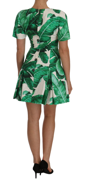 Dolce & Gabbana A-Linie Bananenblatt-Ananas-Kristallkleid