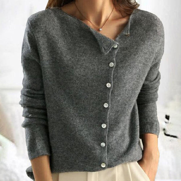 Kuscheliger Herbst-Chic: Simple Plain Long Sleeve Sweater in Baumwolle