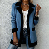 Herbstlicher Blauer Strick-Cardigan - Komfort trifft Stil für kühle Tage