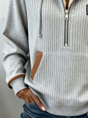 Kuscheliger Damen Winter Hoodie mit Teddyfutter Color Block