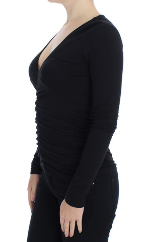 Versace Jeans Schwarzer Stretch-Langarmpullover