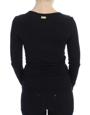 Versace Jeans Schwarzer Stretch-Langarmpullover