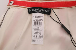Dolce & Gabbana Multicolor Portofino Streifen Baumwolle Midirock