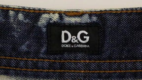 Dolce & Gabbana Blaue D&G Jeans aus gewaschener Baumwolle Denim Shorts