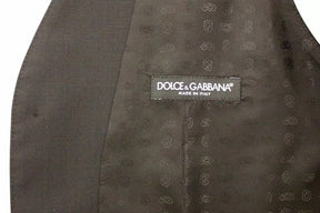 Dolce & Gabbana Schwarzes Wollseidenkleid Gilet Jacke Weste