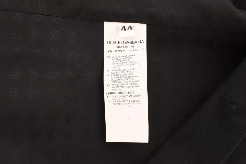 Dolce & Gabbana Schwarzes Wollseidenkleid Gilet Jacke Weste