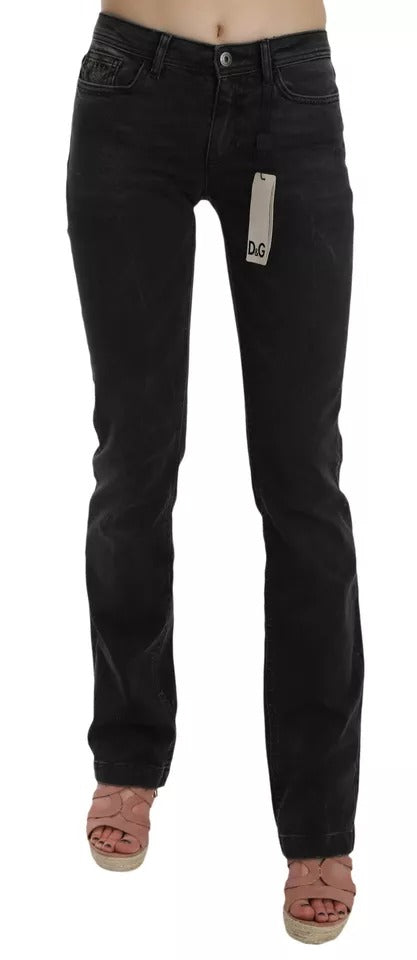 Dolce & Gabbana Schwarze Slim Fit Jeans aus Baumwolle D&G Hosen