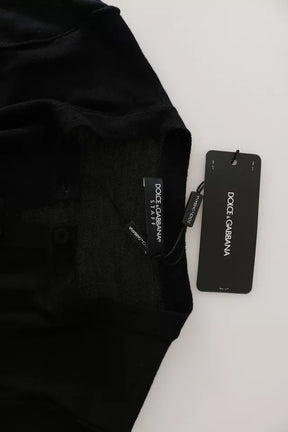 Dolce & Gabbana Schwarzes langärmeliges Oberteil aus Schurwolle Bluse Top