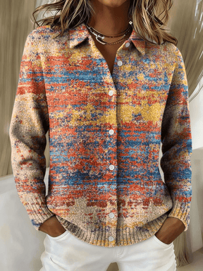 Bunter Winter Cardigan Damen warm kuschelig multicolor S–5XL