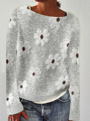 Trendy Long Sleeve Print Sweater - Herbstshauch mit Stil und Komfort
