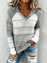 Kuscheliger Winter Hooded Strickpullover grau weiß Damen
