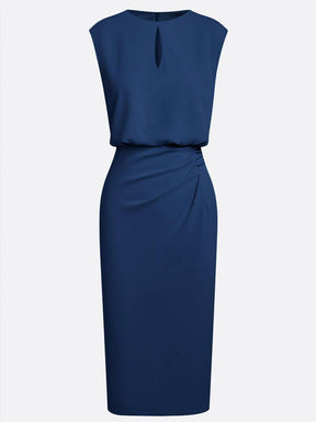 Ärmelloses Midi-Kleid in strahlendem Blau - Perfekt für den Herbstsstart