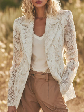 Vintage Lapel Long Sleeve Blazer - Eleganz & Komfort für den Herbstslook