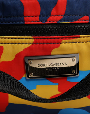 Dolce & Gabbana Multicolor Camouflage Nylon Einkaufstasche