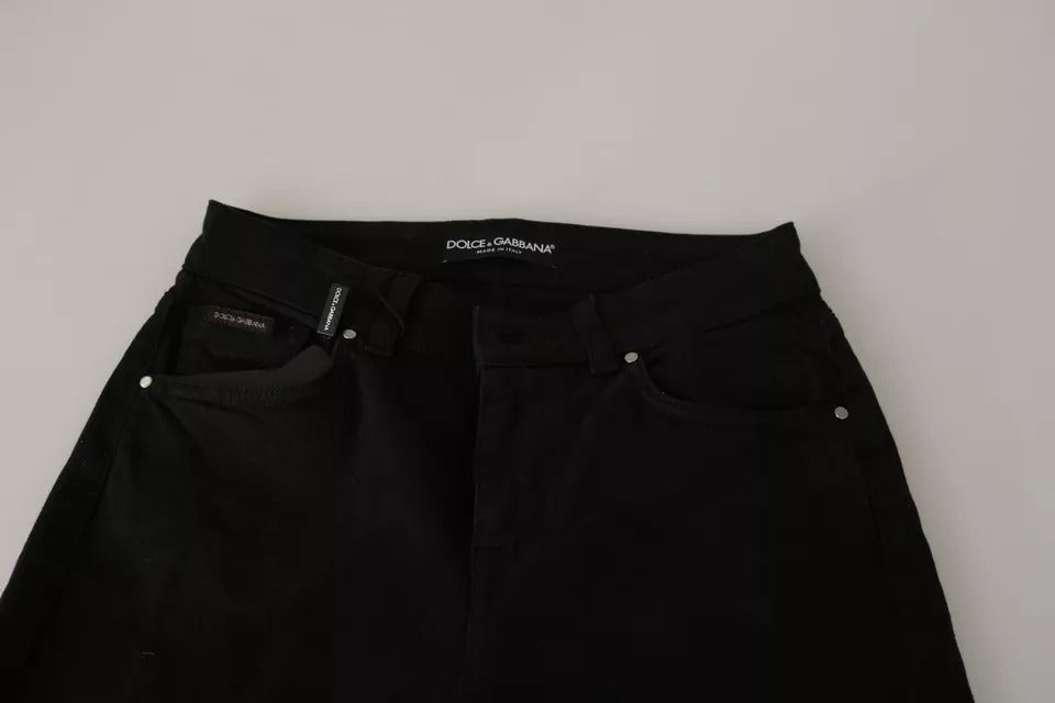 Dolce & Gabbana Schwarze Mid Waist Slim Denim Cotton Stretch Jeans