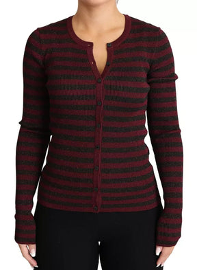 Dolce & Gabbana Schwarz-rot gestreifter Damen-Strickpulli