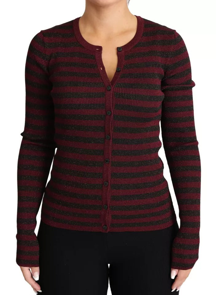 Dolce & Gabbana Schwarz-rot gestreifter Damen-Strickpulli