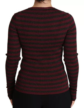 Dolce & Gabbana Schwarz-rot gestreifter Damen-Strickpulli