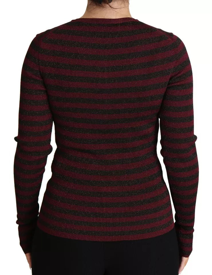 Dolce & Gabbana Schwarz-rot gestreifter Damen-Strickpulli