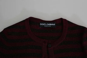 Dolce & Gabbana Schwarz-rot gestreifter Damen-Strickpulli