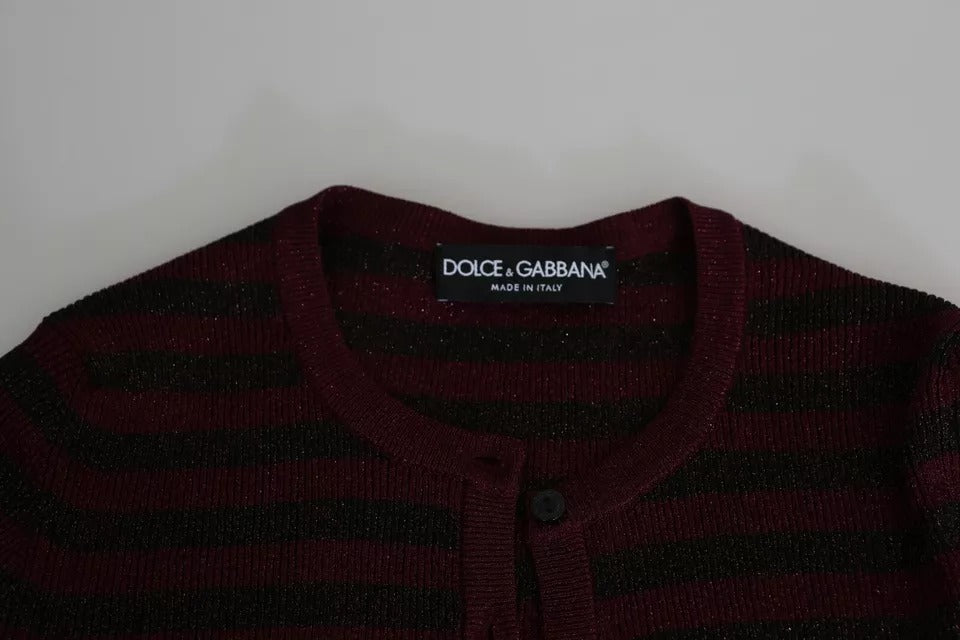 Dolce & Gabbana Schwarz-rot gestreifter Damen-Strickpulli