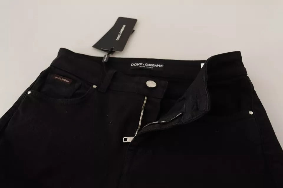 Dolce & Gabbana Schwarze Baumwoll-Stretch-Skinny-Denim-Jeans