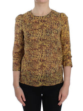 Dolce & Gabbana Multicolor Mosaikdruck Seidenbluse T-Shirt
