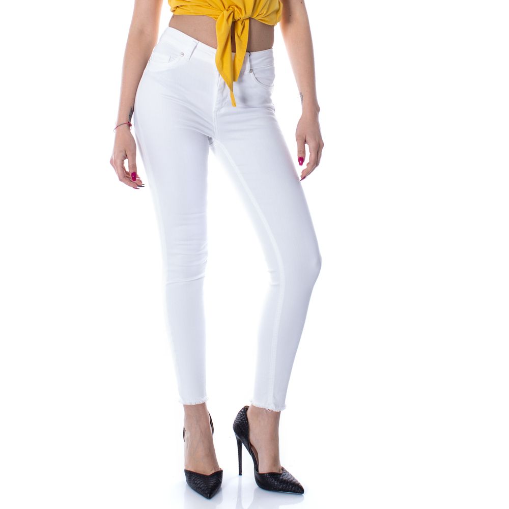 Only Weiße Skinny-Jeans aus Baumwolle