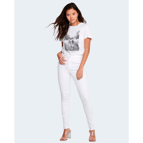 Only Weiße Skinny-Jeans aus Baumwolle