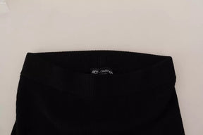 Dolce & Gabbana Schwarze Stretch-Hose mit hoher Taille Strumpfhose