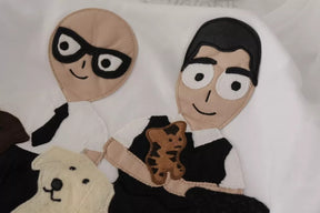 Dolce & Gabbana Weißes #DGFamily Patch Top Baumwoll-T-Shirt