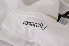 Dolce & Gabbana Weißes #DGFamily Patch Top Baumwoll-T-Shirt