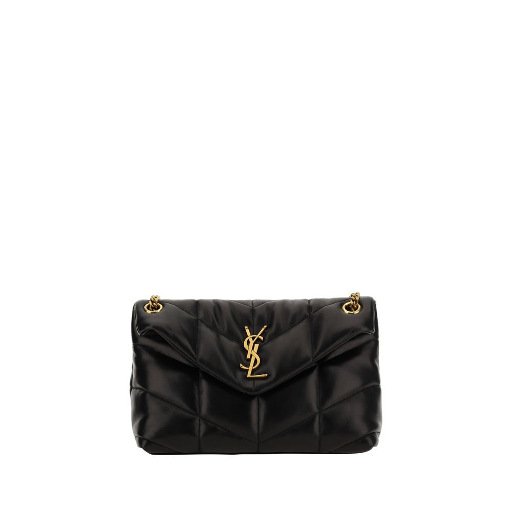 Saint Laurent Schwarze Lammleder-Schultertasche Ovis Aries Aries