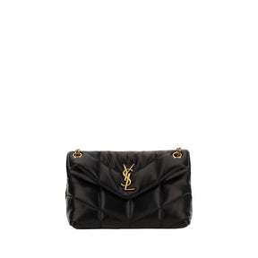 Saint Laurent Schwarze Lammleder-Schultertasche Ovis Aries Aries