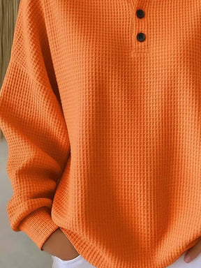 Kuscheliges Waffle Sweatshirt Orange für kalte Wintertage
