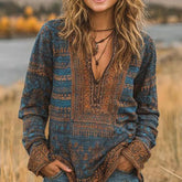 Dreamy V-Neck Langarm-Top: Herbstshaftes Allround-Talent mit Stil & Komfort