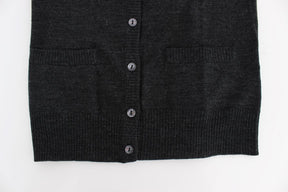 Dolce & Gabbana Grauer Wollpullover mit Knopfleiste