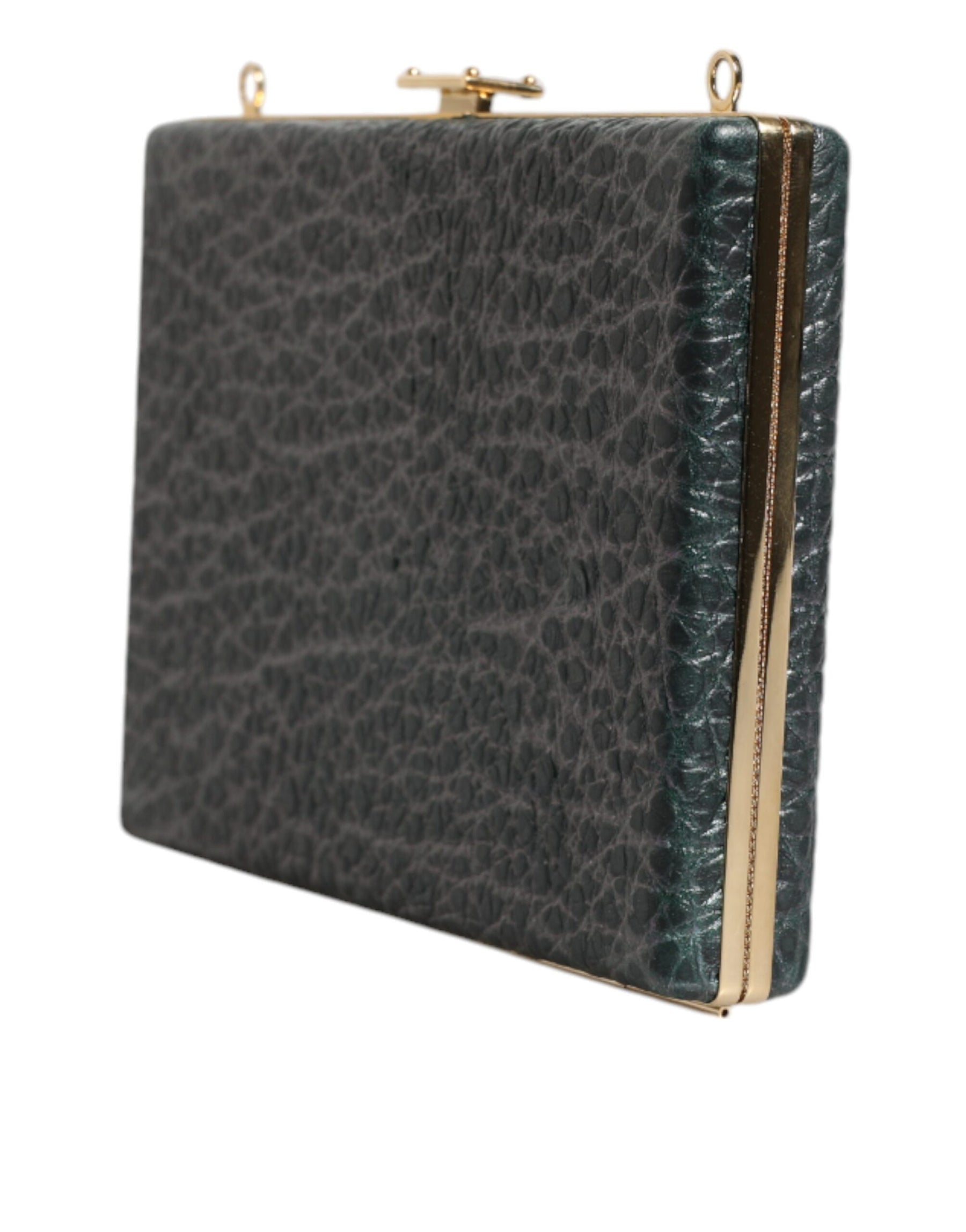 Dolce & Gabbana Schwarze Leder Clutch Abend Crossbody Tasche