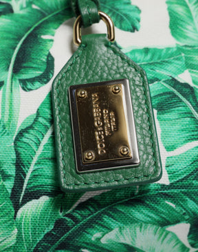 Dolce & Gabbana Grüne Canvas Botanical Garden Frauen Tragetasche