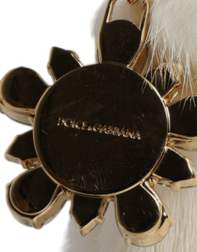 Dolce & Gabbana Weiße Pelzhandtasche Clutch Purse Pouch Bag