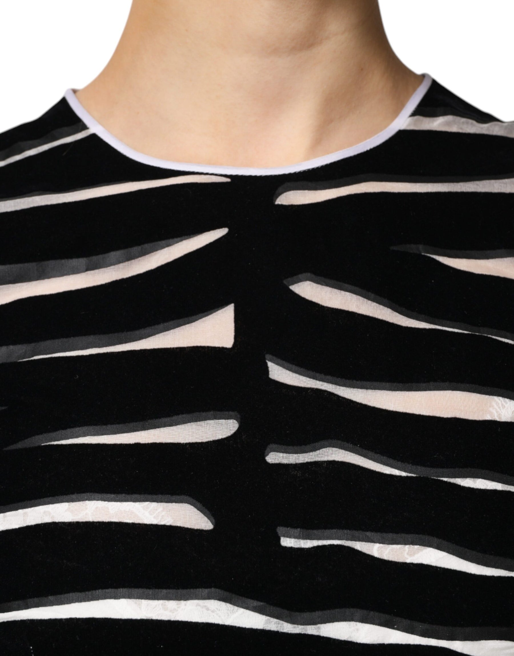 Dolce & Gabbana Schwarz Weiß Zebra A-Linie Etuikleid Mini Kleid