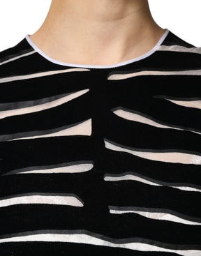 Dolce & Gabbana Schwarz Weiß Zebra A-Linie Etuikleid Mini Kleid