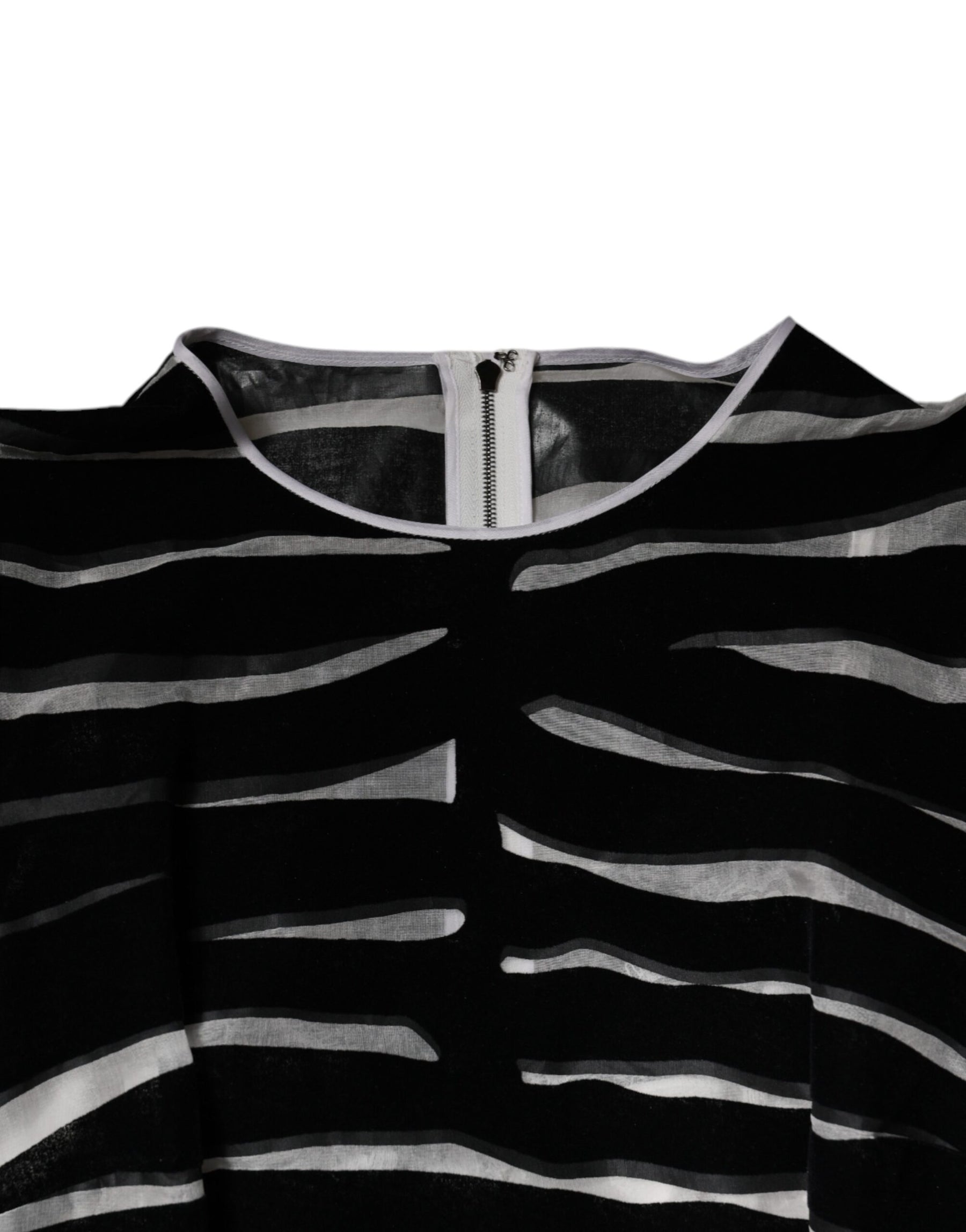 Dolce & Gabbana Schwarz Weiß Zebra A-Linie Etuikleid Mini Kleid