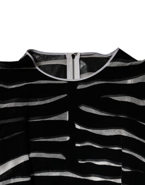 Dolce & Gabbana Schwarz Weiß Zebra A-Linie Etuikleid Mini Kleid
